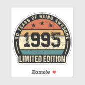 Retro 1995 30e verjaardag sticker (Vel)