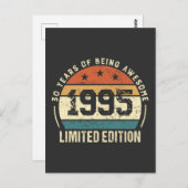 Retro 1995 30e verjaardagscadeau briefkaart (Voorkant / Achterkant)