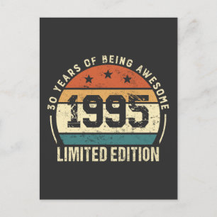 Retro 1995 30e verjaardagscadeau briefkaart