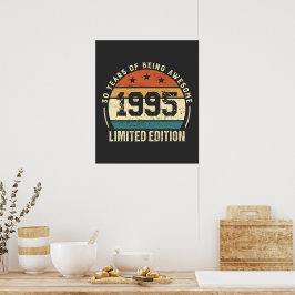 Retro 1995 30e verjaardagscadeau poster