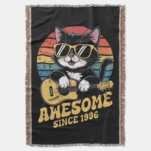 Retro 1996 Birthday Cat Lover Ukulele 30th Bday  Deken (Voorkant Verticaal)