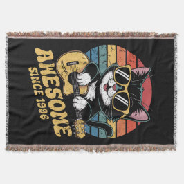 Retro 1996 Birthday Cat Lover Ukulele 30th Bday Deken