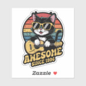 Retro 1996 Birthday Cat Lover Ukulele 30th Bday Sticker (Vel)