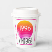 Retro 1996 Neon Retro Streep Zon 30e Verjaardag Papieren Bekers (Voorkant)