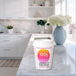 Retro 1996 Neon Retro Streep Zon 30e Verjaardag Papieren Bekers