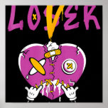 Retro 1 Brotherhood Loser Lover Heart Driving Sho Poster<br><div class="desc">Retro 1 Brotherhood Loser Lover Heart Driving Shoes</div>