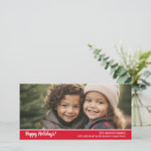 Retro 1 foto met White Script-kerstgroet Feestdagenkaart (Staand voorkant)