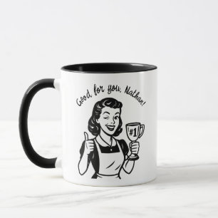 Retro #1 Winnaar Vrouw Cup – Grappig Gepersonalise Mok