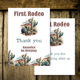 Retro 1e Eerste Rodeo Western Cactus Verjaardag Bedankkaart