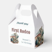 Retro 1e Eerste Rodeo Westerne Cactus Verjaardag Bedankdoosjes (Voorkant Zijde)