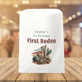 Retro 1e Eerste Rodeo Westerne Cactus Verjaardag Bedankzakje