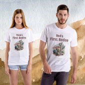 Retro 1e Eerste Rodeo Westerne Cactus Verjaardag T-shirt