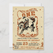 Retro 1e Rodeo Westerne Cowboy Verjaardag Kaart (Voorkant)
