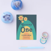 Retro 1e verjaardagsfeestje budget flyer (Enkel)