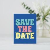 RETRO 1SAVETHE DATE GROOVY FEEST Kaarten (Staand voorkant)