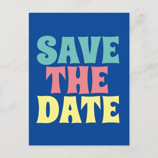RETRO 1SAVETHE DATE GROOVY FEEST Kaarten (Voorkant)