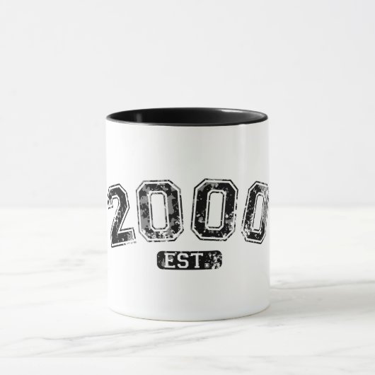 Retro 2000 Grunge Est. Opgericht Grafisch Mok (Midden)
