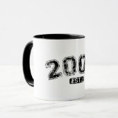 Retro 2000 Grunge Est. Opgericht Grafisch Mok (Voorkant links)