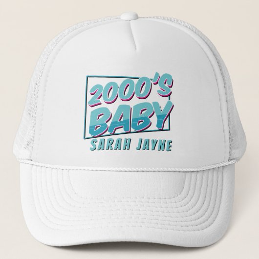 Retro 2000s Baby Personalized Trucker Hat Pet (Voorkant)