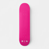 Retro 2000's Hot-Pink aangepaste monogram Initiaal Persoonlijk Skateboard (Voorkant)