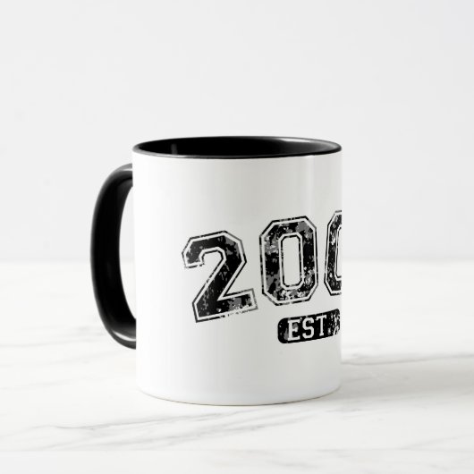  Retro 2001 Grunge Est. Vastgesteld grafisch Mok (Voorkant links)