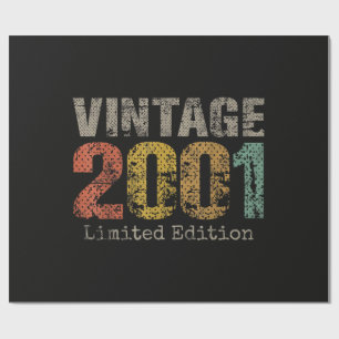 Retro 2001 Tekst 25e Verjaardagscadeau Mannen Vrou Cadeaupapier