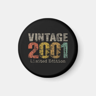 Retro 2001 Tekst 25e Verjaardagscadeau Mannen Vrou Magneet