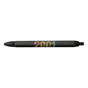 Retro 2001 Tekst 25e Verjaardagscadeau Mannen Vrou Zwarte Inkt Pen