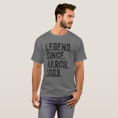 Retro 2003 Birthday March geboren vanaf 2003 T-shirt (Voorkant volledig)