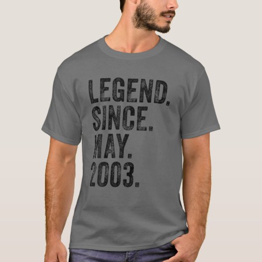 Retro 2003 Birthday May Born Legend from 2003 T-shirt (Voorkant)