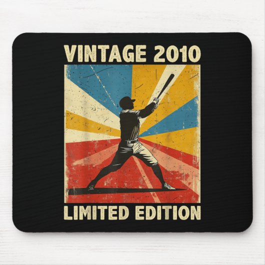 Retro 2010 Baseball Lover Limited Edition Muismat (Voorkant)