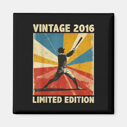 Retro 2016 Baseball Lover Limited Edition Magneet (Voorkant)