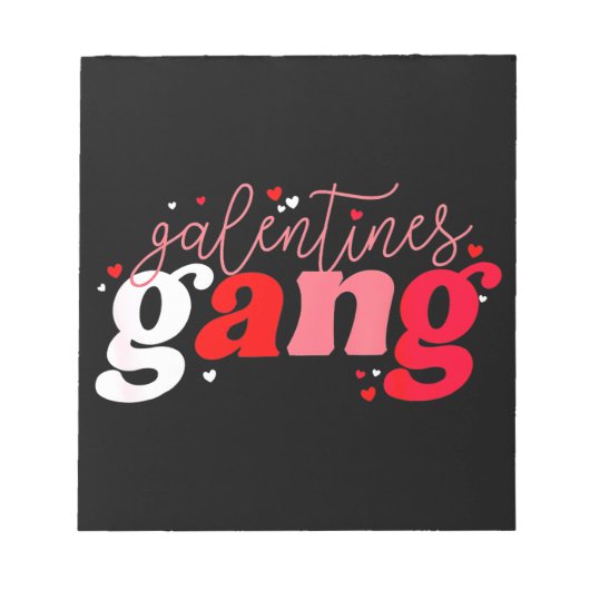 Retro 2023 Valentijnsdag Galentines Gang Funny Notitieblok (Voorkant)