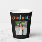 Retro 2024 Afstudeerder Foto Papieren Bekers (Achterkant)