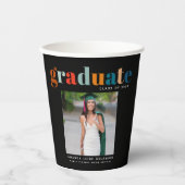 Retro 2024 Afstudeerder Foto Papieren Bekers (Voorkant)