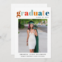 Retro 2024 Afstuderen Foto Aankondiging