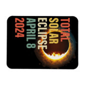 Retro 2024 Totale Zonsverduistering April 8 Magneet (Horizontaal)