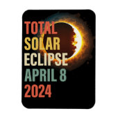 Retro 2024 Totale Zonsverduistering April 8 Magneet (Verticaal)