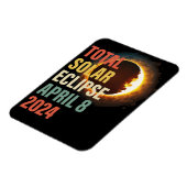 Retro 2024 Totale Zonsverduistering April 8 Magneet (Linkerzijde)