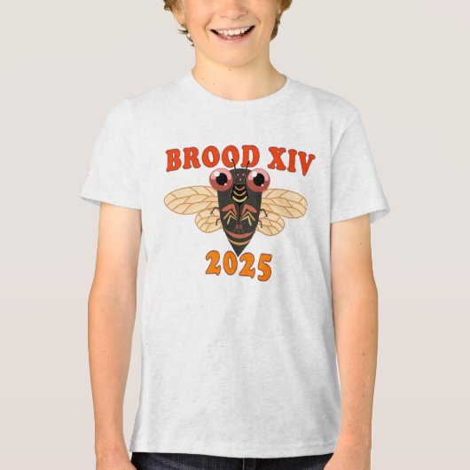 Retro 2025 Brood XIV Cicada Shirt voor kinderen (Voorkant)