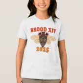 Retro 2025 Brood XIV Cicada Shirt voor kinderen (Voorkant)