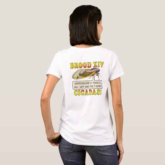 Retro 2025 Brood XIV Cicada Vrouwen Shirt (Achterkant volledig)