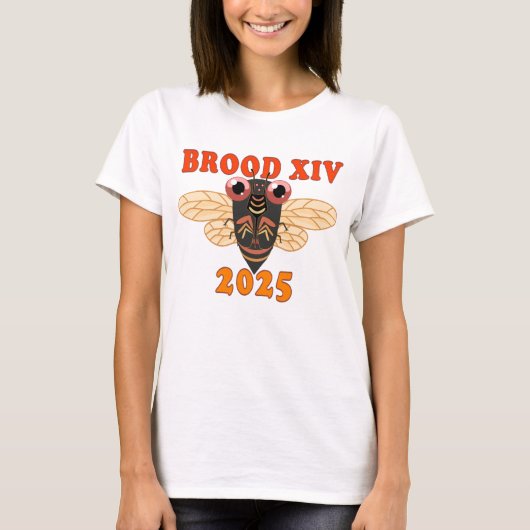 Retro 2025 Brood XIV Cicada Vrouwen Shirt (Voorkant)