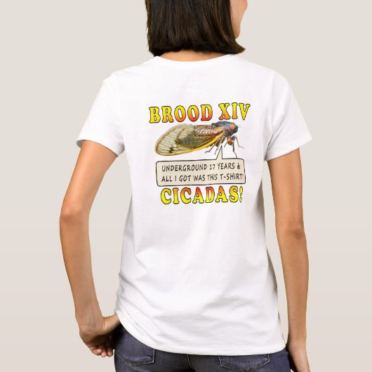 Retro 2025 Brood XIV Cicada Vrouwen Shirt (Achterkant)