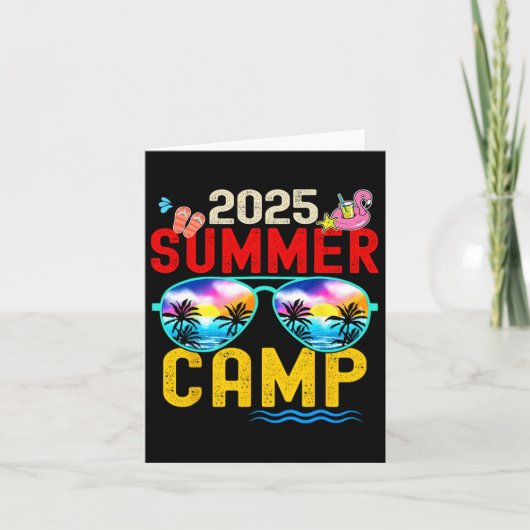 Retro 2025 Zomer Kamp Vakantie Camper Matching Fa Kaart (Voorkant)