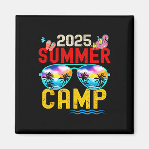 Retro 2025 Zomer Kamp Vakantie Kampeerder Matching Magneet