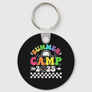 Retro 2025 Zomer Kamp Vakantie Kampeerder Matching Sleutelhanger