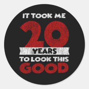 Retro 20 Jaar Oud Grappig 20e Verjaardagscadeau Ronde Sticker
