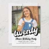 Retro 20e verjaardag uitnodiging | 20-jarig bestaa (Voorkant)