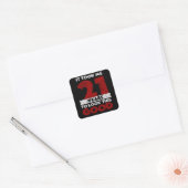 Retro 21 Jaar Oude Grappige 21e Verjaardagscadeau Vierkante Sticker (Envelop)